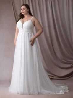Simple Wedding Dress V-Neck Sleeveless Lace A-Line Bridal Gowns Free Customization 11 Simple Wedding Dress V-Neck Sleeveless Lace A-Line Bridal Gowns Free Customization -Dresses Store 202205311722218533486