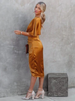 Party Dresses Blue One-Shoulder Short Sleeves Semi Formal Dress -Dresses Store 202206071601531121805