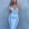 Birthday Bodycon Dresses White Straps Neck Sexy Sleeveless Pencil Dress -Dresses Store 202206151518158078327