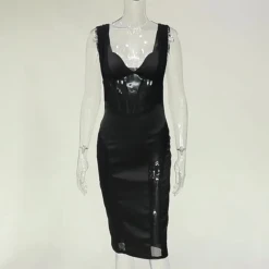 Birthday Bodycon Dresses White Straps Neck Sexy Sleeveless Pencil Dress -Dresses Store 20220617105544912GGmbpV