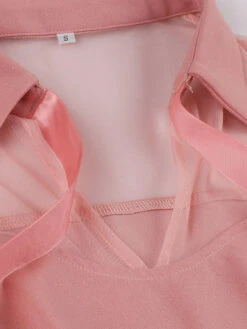 Retro Dress 1950s Audrey Hepburn Style Pink Color Block Woman's 3/4 Length Sleeves Rockabilly Dress -Dresses Store 202207141820548413865