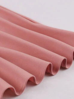 Retro Dress 1950s Audrey Hepburn Style Pink Color Block Woman's 3/4 Length Sleeves Rockabilly Dress -Dresses Store 20220714182056303344