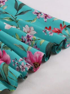 Vintage Dress 1950s Audrey Hepburn Style Light Sky Blue Floral Print Woman's Short Sleeves Rockabilly Dress 18 Vintage Dress 1950s Audrey Hepburn Style Light Sky Blue Floral Print Woman's Short Sleeves Rockabilly Dress -Dresses Store 202207261410357512167