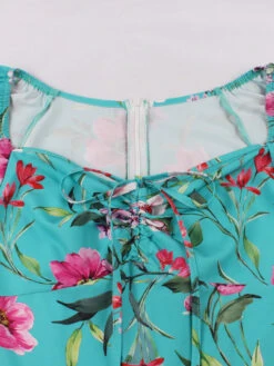 Vintage Dress 1950s Audrey Hepburn Style Light Sky Blue Floral Print Woman's Short Sleeves Rockabilly Dress 19 Vintage Dress 1950s Audrey Hepburn Style Light Sky Blue Floral Print Woman's Short Sleeves Rockabilly Dress -Dresses Store 202207261410361042521