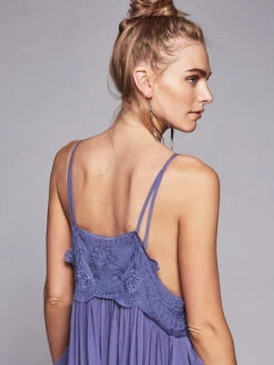 Boho Dress Lilac Embroidered Sleeveless Bohemian Gypsy Beach Vacation Summer Layered Long Dress For Women -Dresses Store 202209261423326283558