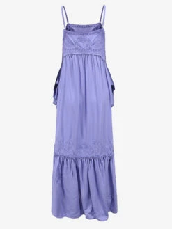 Boho Dress Lilac Embroidered Sleeveless Bohemian Gypsy Beach Vacation Summer Layered Long Dress For Women -Dresses Store 202209261423332279655