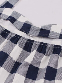 Retro Dress 1950s Audrey Hepburn Style Blue Gray Plaid Woman's Sleeveless Swing Dress -Dresses Store 202210111434263679748
