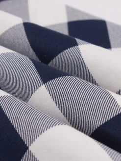 Retro Dress 1950s Audrey Hepburn Style Blue Gray Plaid Woman's Sleeveless Swing Dress -Dresses Store 202210111434291948830