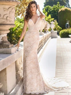 Wedding Bridal Gowns 2023 V-Neck Sleeveless Natural Waist Lace With Train Bridal Dresses Free Customization -Dresses Store 202210201539342304055