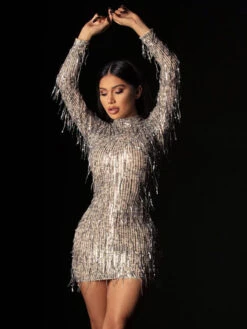 Birthday Bodycon Dresses Light Apricot Jewel Neck Fringe Sexy Long Sleeves Pencil Dress 12 Birthday Bodycon Dresses Light Apricot Jewel Neck Fringe Sexy Long Sleeves Pencil Dress -Dresses Store 202212021441090502390