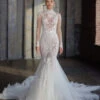 Wedding Dress 2023 With Train Long Sleeves Lace High Collar Bridal Gowns -Dresses Store 2022121323213149177