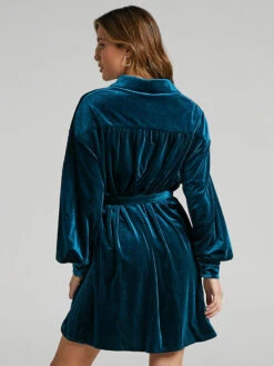 Velvet Dress Coffee Brown Long Sleeves Buttons Velour V-Neck Sexy Dresses 9 Velvet Dress Coffee Brown Long Sleeves Buttons Velour V-Neck Sexy Dresses -Dresses Store 202212221505365785327