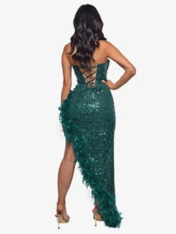 Sequin Party Dresses Green Birthday Strapless Semi Formal Prom Dress -Dresses Store 202301041547275842596