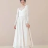 Lace Prom Dress Long Sleeves White Bridal Wedding Midi Dress -Dresses Store 20230111185031721xpmLwb