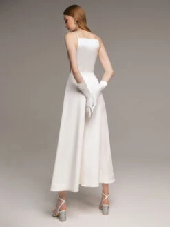 Ivory Bridal Jumpsuit 2023 Pockets Ankle-Length A-Line V-Neck Sleeveless Wedding Jumpsuit Free Customization -Dresses Store 202301181346132452043