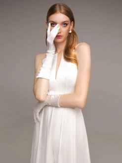 Ivory Bridal Jumpsuit 2023 Pockets Ankle-Length A-Line V-Neck Sleeveless Wedding Jumpsuit Free Customization -Dresses Store 202301181346146816150