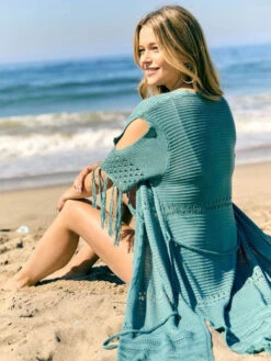 Women Cover Ups Crochet Half Sleeves Summer Beach Bathing Suits -Dresses Store 202303071335357559921