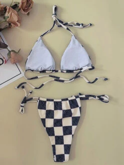 Women Bikini Swimsuit White Lace Up Backless Summer Sexy Swimming Suits -Dresses Store 202303221405138995319