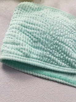 Women Bikini Swimsuit Mint Green Metal Details Strapless Raised Waist Summer Beach Swimwear -Dresses Store 202303231528177448621