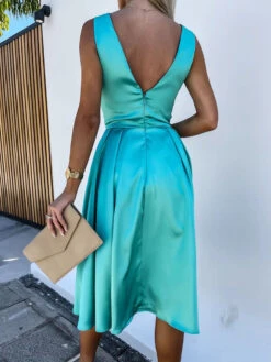 Party Dresses Aqua Sleeveless Semi Formal Midi Dress -Dresses Store 202303271452064572568