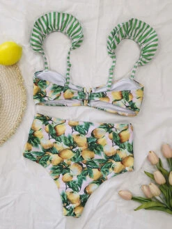 Two Piece Swimsuits Ruffles Backless Summer Beach Swimwear -Dresses Store 202304101747277197407