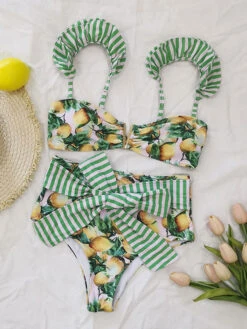 Two Piece Swimsuits Ruffles Backless Summer Beach Swimwear -Dresses Store 202304101747280603383