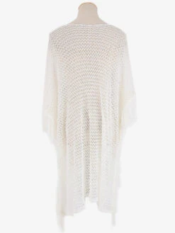 Cover Ups For Women White Fringe V-Neck Half Sleeves Oversized Acrylic Summer Sexy Bathing Suits -Dresses Store 202304141419005778007