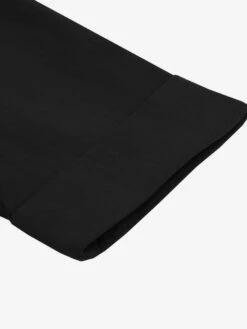 Retro Dress 1950s Audrey Hepburn Style Black Short Sleeves Turndown Collar Swing Dress -Dresses Store 20230418182429234833