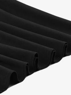 Retro Dress 1950s Audrey Hepburn Style Black Short Sleeves Turndown Collar Swing Dress -Dresses Store 202304181824295163036