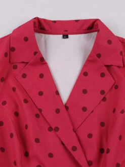 Vintage Dress 1950s Audrey Hepburn Style V-Neck Sleeveless Polka Dot Knee Length Swing Dress -Dresses Store 202304271712503739884