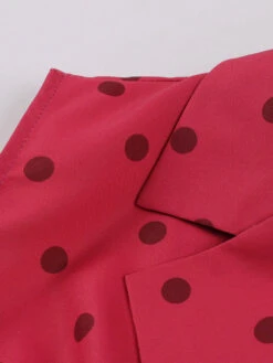 Vintage Dress 1950s Audrey Hepburn Style V-Neck Sleeveless Polka Dot Knee Length Swing Dress -Dresses Store 202304271712506807925