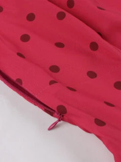 Vintage Dress 1950s Audrey Hepburn Style V-Neck Sleeveless Polka Dot Knee Length Swing Dress -Dresses Store 202304271712510241007