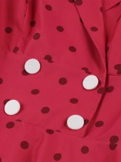 Vintage Dress 1950s Audrey Hepburn Style V-Neck Sleeveless Polka Dot Knee Length Swing Dress -Dresses Store 20230427171251373211