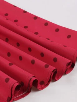 Vintage Dress 1950s Audrey Hepburn Style V-Neck Sleeveless Polka Dot Knee Length Swing Dress -Dresses Store 202304271712526793936