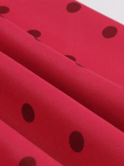 Vintage Dress 1950s Audrey Hepburn Style V-Neck Sleeveless Polka Dot Knee Length Swing Dress -Dresses Store 202304271712529922574