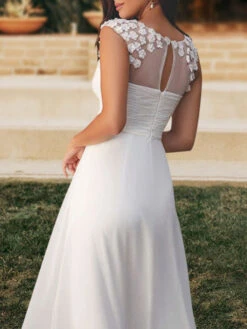 Ivory Bridal Jumpsuit Lace Lace Ankle-Length A-Line V-Neck Sleeveless Wedding Jumpsuit Free Customization -Dresses Store 202304281546303751791