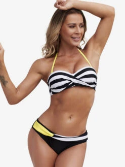 Bikini Swimsuit For Women Blue Pleated Stretch Low Rise Waist Summer Sexy Swimwear -Dresses Store 202305101145163347462