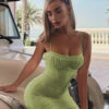 Birthday Bodycon Dresses Black Straps Neck Pleated Open Shoulder Sexy Sleeveless Pencil Dress -Dresses Store 224e04f6 b9ce 4c3a b53f 72073829cf8d