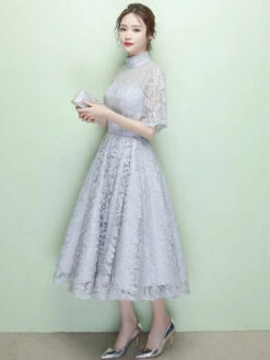 Black Cocktail Dress Lace High Collar Short Prom Dress Illusion Half Sleeve A Line Party Dress Wedding Guest Dress -Dresses Store 2cdb253d c45b 4e64 9ca8 6199f4814a8b