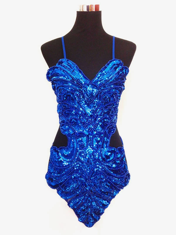 Dance Costumes Latin Dancer Dresses Women Glitter Royal Blue Sequin Latin Dancing Clothing Hallloween 3 Dance Costumes Latin Dancer Dresses Women Glitter Royal Blue Sequin Latin Dancing Clothing Hallloween