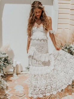 Boho Wedding Dress 2023 Off The Shoulder Floor Length Multilayer Lace Bridal Gowns -Dresses Store 3383d9ab 2d9f 4719 a9ca faaa5c4f17c5