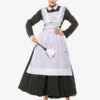 Halloween Costumes Woman's Maid Black Dress Apron Cotton Halloween Holidays Costumes