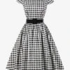 Black Vintage Dress Plaid Gingham Dress Short Sleeve Sash Retro Summer Midi Dress 1 Black Vintage Dress Plaid Gingham Dress Short Sleeve Sash Retro Summer Midi Dress -Dresses Store 4f8ba01c dd45 43c0 95cc 373870f2585d