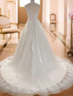 Wedding Dresses 2023 Jewel Illusion Neck Sleeveless A Line Lace Flora Applique Bridal Gowns With Train -Dresses Store 52d66def dc50 4ce7 a6ac 541687594592