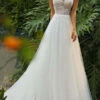 Wedding Dresses 2023 A Line Illusion Neck Sleeveless Floor Length Lace Beaded Tulle Boho Bridal Gowns -Dresses Store 550c99b5 240c 478b 8a7c d53de4cf43bd