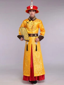 Men's Chinese Costume Halloween Emperor Ancient Traditional Gown Outfit