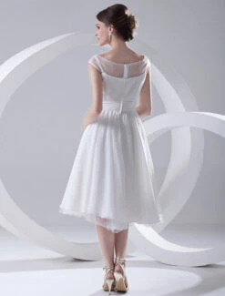 Simple Wedding Dresses Illusion Short Bridal Dress White Chiffon Wedding Gown -Dresses Store 65ec0646 5ba3 4d3c 8b1c 646880ea7ebd