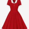 Retro Dress 1950s Audrey Hepburn Style Red Two-Tone Women Short Sleeves Rockabilly Dress -Dresses Store 7e1de0c2 87b8 4f90 bf00 e97ffb1e51e9