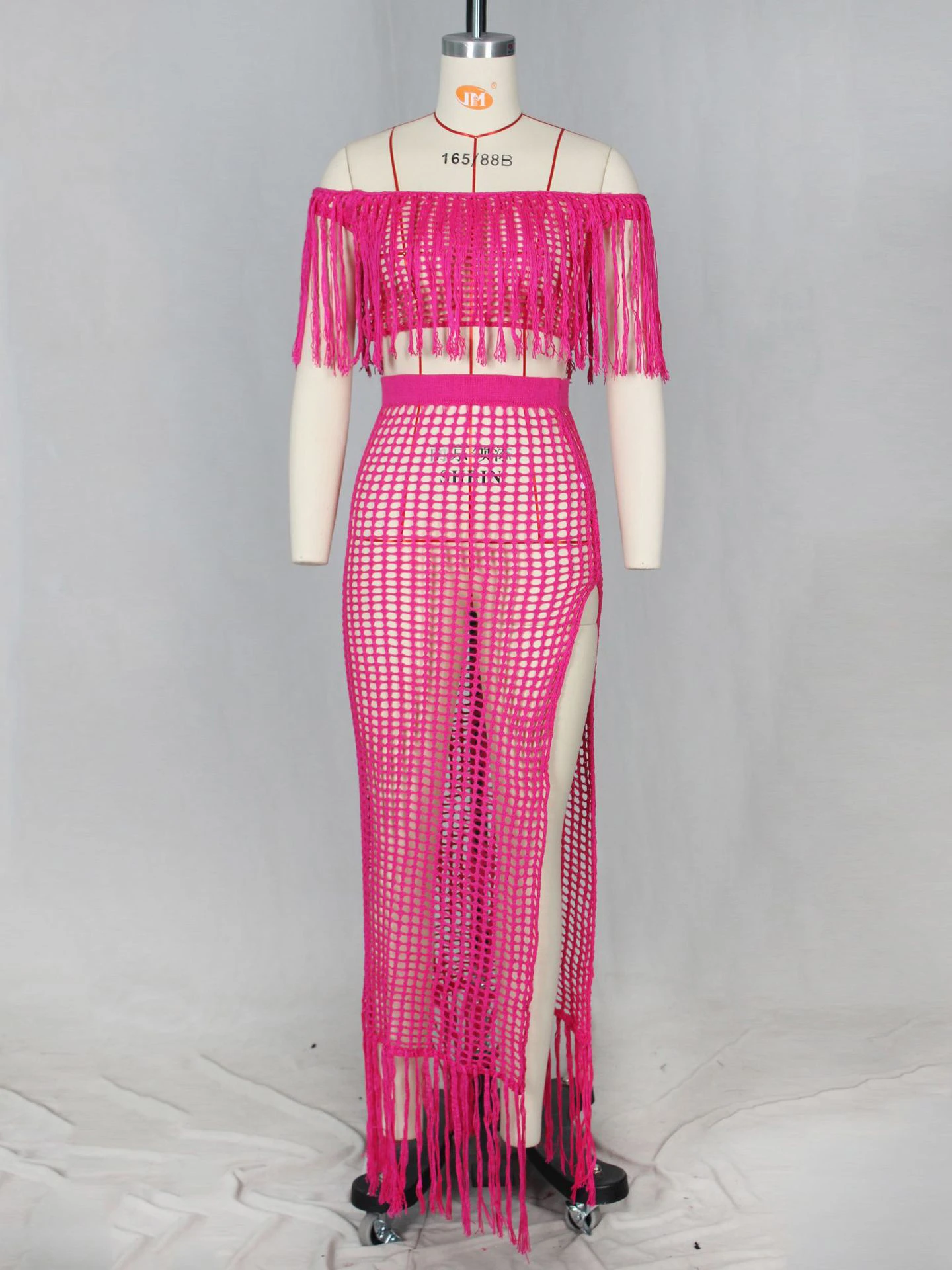 Women Cover Ups Rose Cut Out Bateau Neck Irregular Acrylic Summer Beach Swimwear 10 Women Cover Ups Rose Cut Out Bateau Neck Irregular Acrylic Summer Beach Swimwear - Image 8