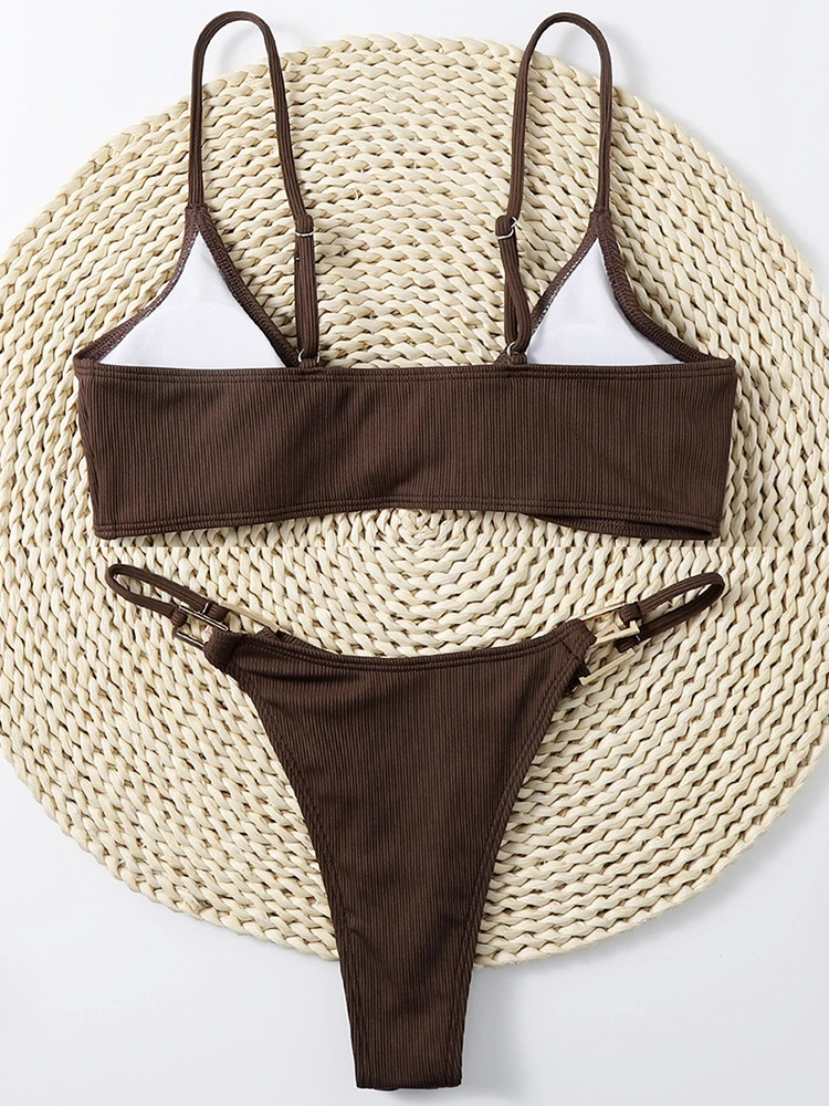 Bikini Swimsuit For Women Coffee Brown Summer Sexy Swimming Suits 6 Bikini Swimsuit For Women Coffee Brown Summer Sexy Swimming Suits - Image 4